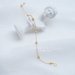 Japanese And Korean S925 Sterling Silver Plated With 14K Gold Minimalist Anklet For Women, Summer Commuting Versatile Foot Accessory, Trendy Design