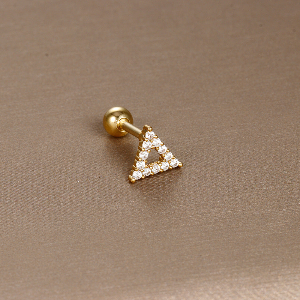 Cross-border Hot Puncture Jewelry Stainless Steel Ear Nail Zircon Ball Screw Small Ear Nail Women Light Luxury Ear Accessories Wholesale