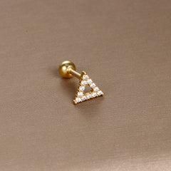 Cross-border Hot Puncture Jewelry Stainless Steel Ear Nail Zircon Ball Screw Small Ear Nail Women Light Luxury Ear Accessories Wholesale