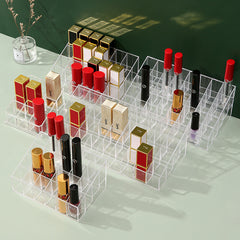 Lipstick Display Rack Organizer Box Girls Desktop Transparent Lipstick Rack Bedroom Storage Rack Plastic Cosmetics Storage Box
