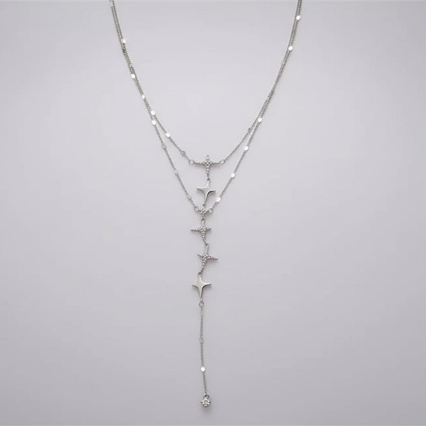 Moon Reflecting Xinghe ~ Breast Chain Double Layer Overlapping Necklace Women's Body Chain 2025 New High-end Clavicle Chain Necklace Chain Spring