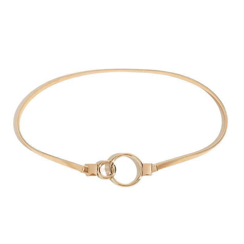 Autumn And Winter Popular Women's Elastic Waist Chain Gold Waist Korean Style Ring Women's Metal Waist Chain Elastic Elastic Belt