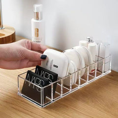 Cosmetics Storage Box, Eye Shadow, Air Cushion, Powder Puff, Divided Desktop Compartment, Blush, Transparent Small Box, Storage Rack