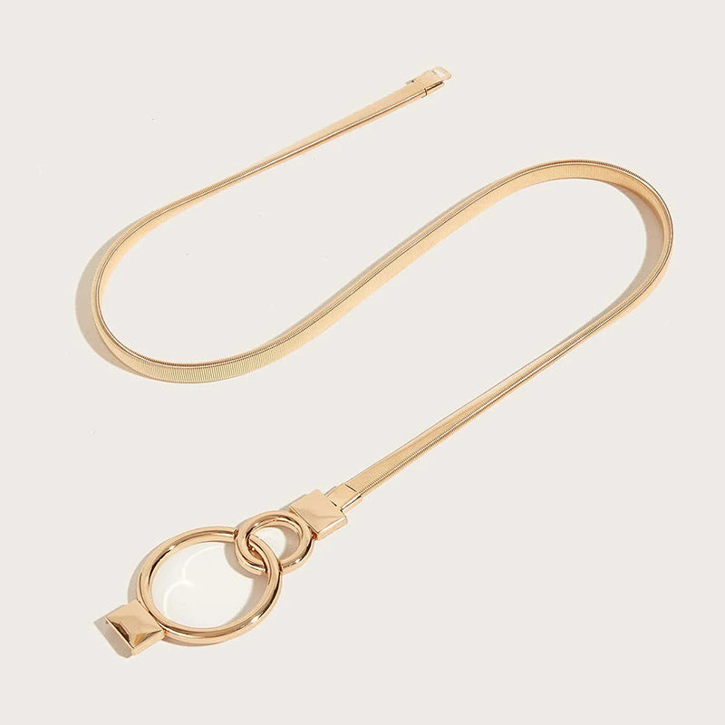 Autumn And Winter Popular Women's Elastic Waist Chain Gold Waist Korean Style Ring Women's Metal Waist Chain Elastic Elastic Belt