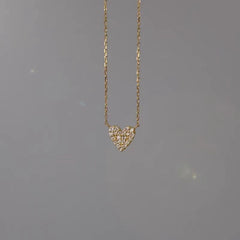 S925 Sterling Silver Plated 14K Gold Love Zircon Clavicle Chain Full Diamond Necklace Light Luxury Niche Superior Gift For Girlfriend