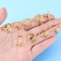 Adjustable Zircon Women's Foot Ring Set Open Toe Ring Summer Seaside Beach Foot Jewelry Real Gold Plated