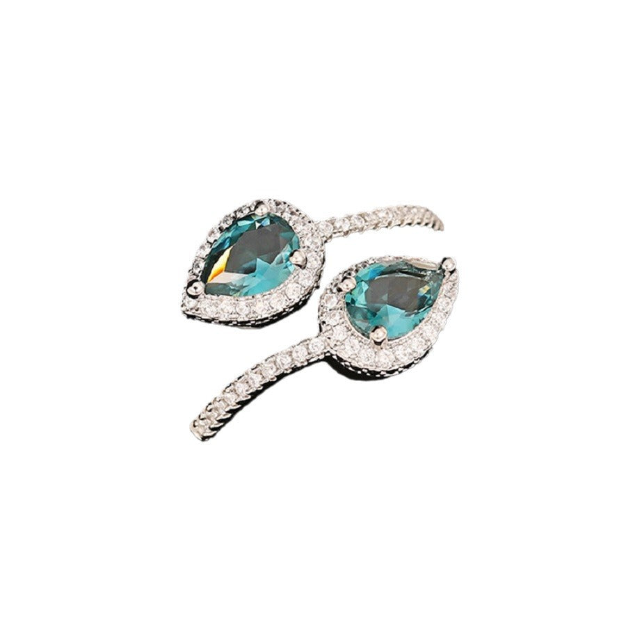 Jianjie LAZADA Classic Drop Ring Opening Adjustable Light Luxury Ring Celebrity Party Accessories