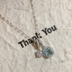 Ovarin Blue Crystal Women Necklace